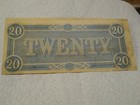 1864  Confederate States Of America  20 Dollar Civil War Note au   Free Shipping