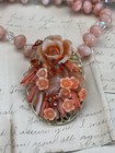 Vintage Faux Coral Necklace Pendant 18   