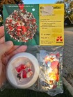Rare  Leewards Kissing Santas Wreath Vtg Sequin Bead Christmas Ornament Kit