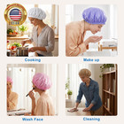 Shower Caps For Women  4 Pcs Terry Lined Bath Caps  Cloth Shower Cap Reusable Wa