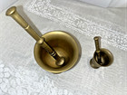 Vintage Heavy Large   Small Bronze Brass Mortar Pestle Pharmacy Apothecary Italy