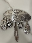 Vintage Hopi Silver Overlay Pin brooch With Charms Signed By Artist K j