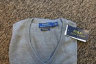 New Polo Ralph Lauren Men s Pima Cotton V-neck Knit Sweater - Small - Gray