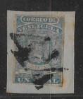 Venezuela  1860  Scott 005 In Fragment  Rare Numeral 4 1 4  Blue Ink  Ebv414