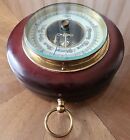 Vintage Atco Germany Mahogany Wood Cased Beveled Glass Barometer Weather Station