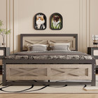 Twin Size Bed Frame Toddler Kid Boy Girl Bedroom Cama Para Ni  o Light Brown New