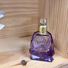 Made In Czechoslovakia Purple Cut Glass Perfume Bottle Stopper Vintage