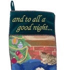 Santa Cats Needlepoint Christmas Stocking And To All A Good Night Velvet 22 Inch
