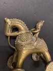 Brass Indian Temple Horse Rider 19th Century