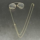 Antique Pince Nez Eyeglasses 1 10 10k Gf Gold Filled Rim And 12k Gf Chain Vtg
