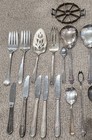 35pc Vtg Silver Plate Assorted Flatware Serving Pieces Craft Lot