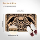 Gothic Skull And Crow Doormat For Front Door Outdoor Indoor  Non-slip Welcome   