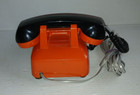 Vintage Stromberg-carlson 63 Orange   Black Rotary Desk Telephone Works 