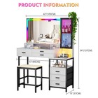 Vanity Desk With Mirror And Lights  Rgb Makeup Vanity Set With Charging Station