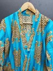 Indian Tiger Printed 100  Cotton Robe Long Kimono Sleepwear Night Kimono Dress