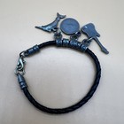 Hard Rock Hotel Las Vegas Guitar Swordfish Bracelet Leather Pewter Vintage 