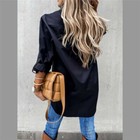 Long Sleeve Shirt Ladies Casual Loose Women Button Up Plain Blouse Tops Baggy