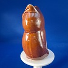 Brown Ceramic Owl Figurine 5 5  Glossy Finish Brazil Vintage Decor