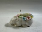 Vintage Ardalt Mouse Ceramic porcelain Pin Cushion - Pastel Flowers - Free Ship