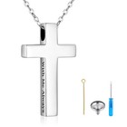 925 Sterling Silver Cremation Cross Urn Necklace For Ashes - Keepsake Pendant Fo