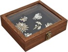 Tempered-glass Top Small Wooden Jewelry Display Case With Removable Black Lux   