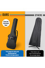 Guitar Case Electric Soft Padded Cover Heavy Duty Gig Bag With Straps Black