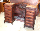 Pair Of French Antique Louis Xv Rosewood Nightstands W  Marble Tops