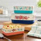 The Pioneer Woman Keepsake Floral 6-piece Rectangular Ceramic Nesting Bowls