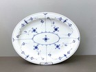 Early Royal Copenhagen Blue Fluted Oval Platter  1800s  18   Long  Large  Nice 