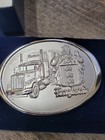 Vintage England Trucking Silver Belt Buckle