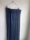 Max Studio Blue Knit Stretch Maxi Skirt Size L Long Fold Over Waist