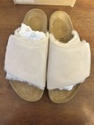 Size 9 Men   s   11 Women   s Stussy X Birkenstock Solana Shearling Slide Bone New