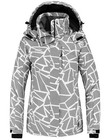 Wantdo Women s Rain Jacket Winter Waterproof Ski Jacket Floral Snowbord Jacket