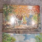 4 Vintage Quaker Fiberglass Tv Trays 3 Sets Of Legs Assorted Nature Paintings