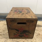 Vintage Budweiser Anheuser Busch Wooden Beer Bottle Checkers Crate Box 1876-1976