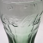 Vintage Coca Cola Green Glass Coke Glass 6  Tall Retro Embossed Lettering
