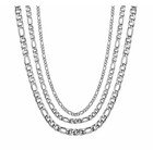 925 Sterling Silver Figaro Cuban Chain Necklace Men Women