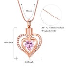 Heart Urn Necklace For Women Cremation Jewelry Birthstone Memorial Urn Pendant