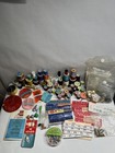 Vintage Sewing Lot Huge Thread Spools Needles Pins Buttons Tools Basket Singer