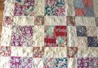 Vintage Quilt Cutter Piece Hand Quilted For Primitive Crafts 36 x 32   q-8