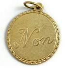 Vintage French Non Charm No Necklace Pendant Brass Metal Jewelry