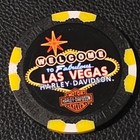 Las Vegas Hd   Nevada  black yellow Wide Print  Harley Davidson Poker Chip
