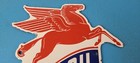 Vintage Mobil Gasoline Sign - Pegasus Motor Oil Gas Pump Porcelain Sign