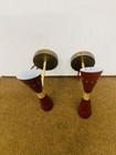 Vintage Mid Century Brass Italian Wall Sconce Stilnovo Pair Wall Fixture Lamps