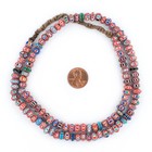 Disk Nepal Chevron Beads 5x8mm Multicolor Glass 25 Inch Strand