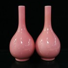 A Pair Chinese Monochrome Porcelain Handmade Exquisite Vase 26083