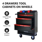 Rolling Metal Tool Chest Cabinet With 4 Drawers 20  Tool Storage Box Organizer
