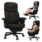 Big And Tall Office Chair 400lbs  Leather Desk Chair  With Upgraded Rubberwheels