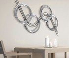 Large Metal 3d  Wall Sculpture industrial Modernism Wall Art  Brushed Nickel