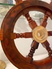 Handmade Nautical Wooden Ship Steering Wheel Antique Wall Boat D  cor Stylish
